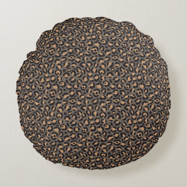 Classic Leopard Series Design 4  Round Cushion (Front)