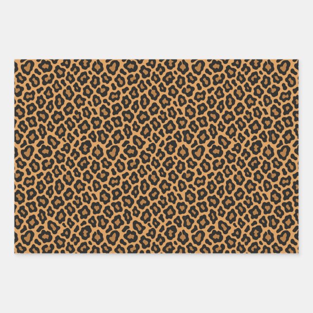Classic Leopard Spots Seamless Pattern Wrapping Paper Sheet (Front)