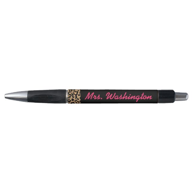 Classic leopard teacher school pen gift (Front)