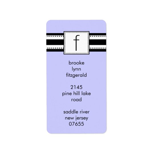 Classic Letter f Monogram Vetical Address Labels. Address Label