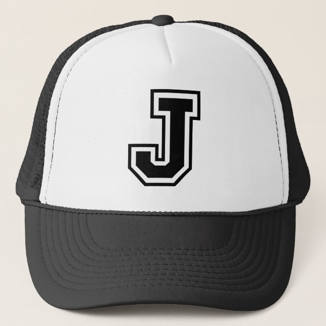 Classic Letter "J" Trucker Hat (Front)