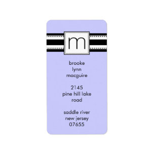 Classic Letter M Monogram Vetical Address Labels. Label