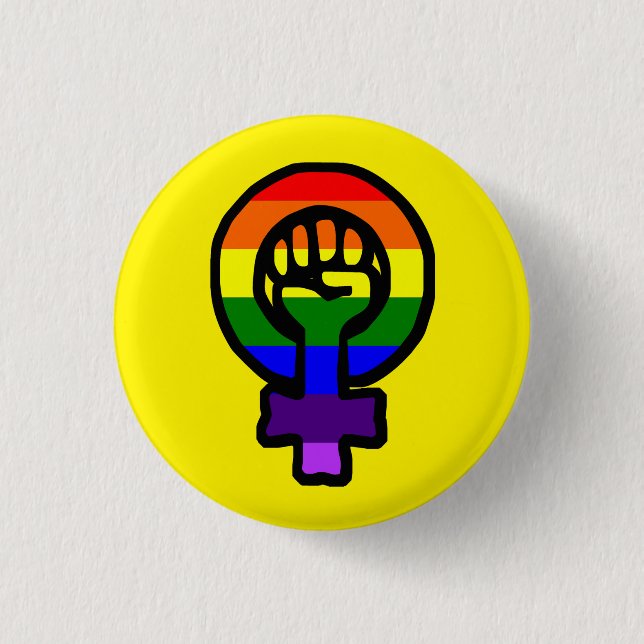 Classic LGBT Feminist Sign Button (Front)