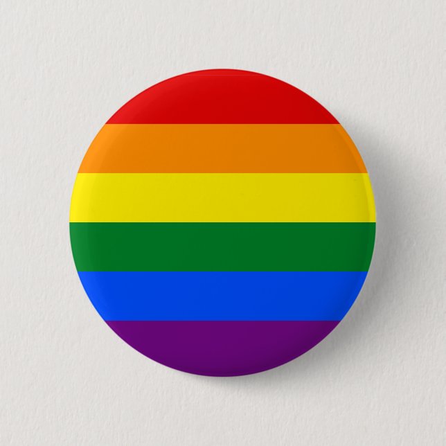 Classic LGBTQ Gay Pride Rainbow Flag 6 Cm Round Badge (Front)