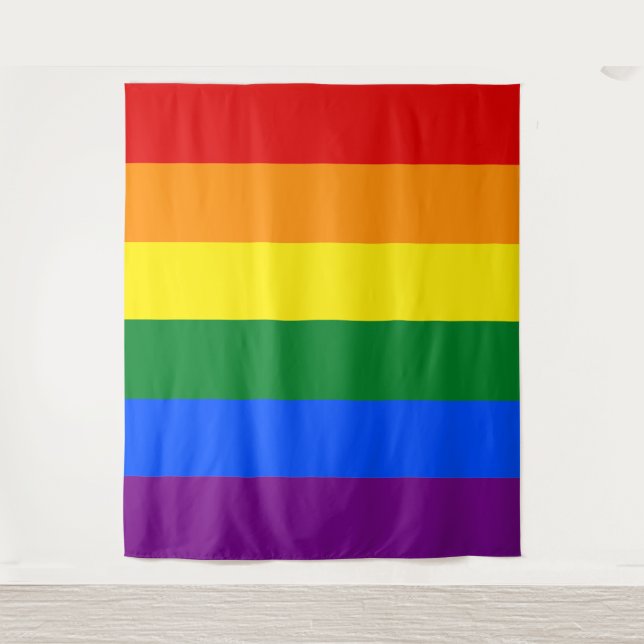 Classic LGBTQ Gay Pride Rainbow Flag Tapestry (Front)