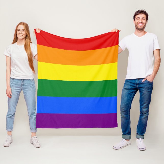 Classic LGBTQ Pride Fleece Blanket (In Situ)