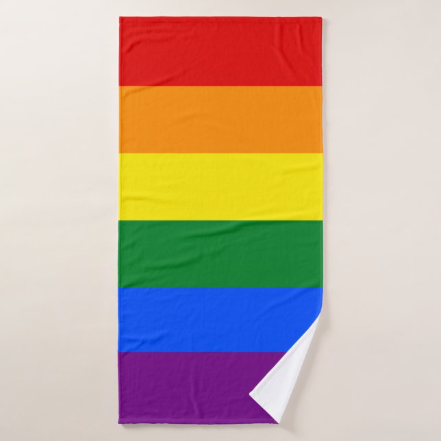 Classic LGBTQ Rainbow Pride Flag Bath Towel Set (Bath Towel)