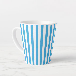 Classic Light Baby Blue and White Vertical Stripes Latte Mug