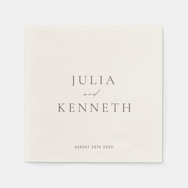 Classic Light Beige Simple Neutral Wedding Napkin (Front)