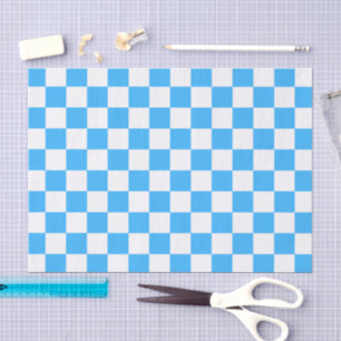 Classic light blue checkerboard tissue paper