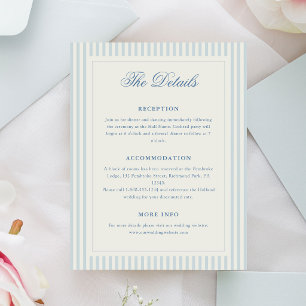 Classic Light Blue Stripes Details Enclosure Card