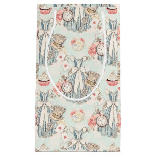 Classic Light Blue Vintage Alice in Wonderland Small Gift Bag