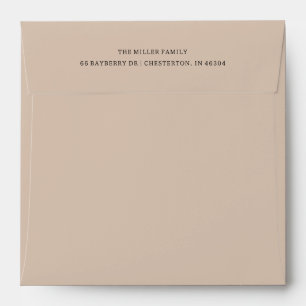 Classic Light Brown Two-Line Return Address Layout Envelope