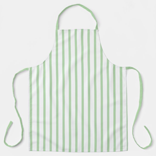 Classic Light Green Stripe Apron (Front)