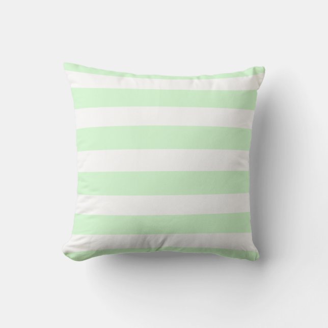Classic light green white strips cushion (Front)