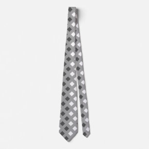 Classic Light Grey Plaid Unisex Neck Tie