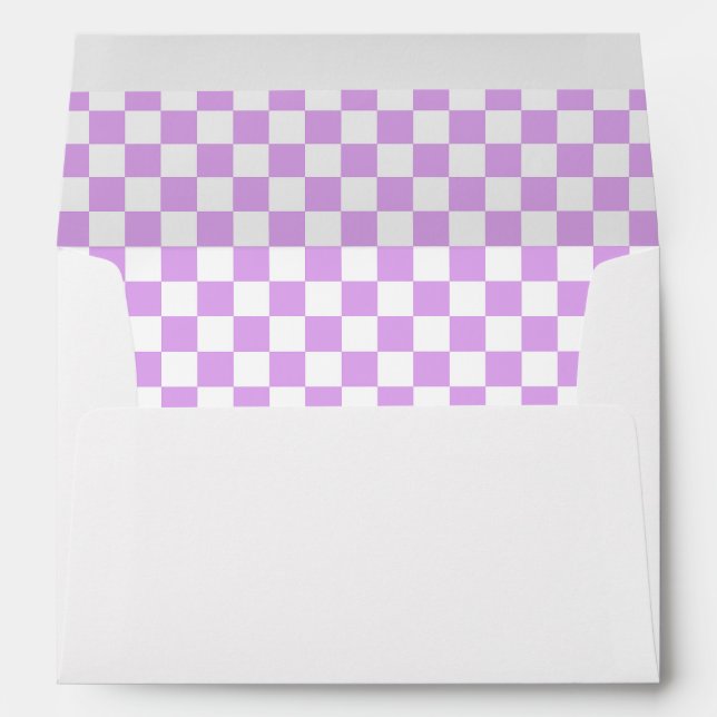 Classic light lavender chequerboard  envelope (Back (Bottom))
