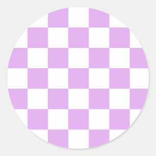 Classic light lavender chequerboard round sticker