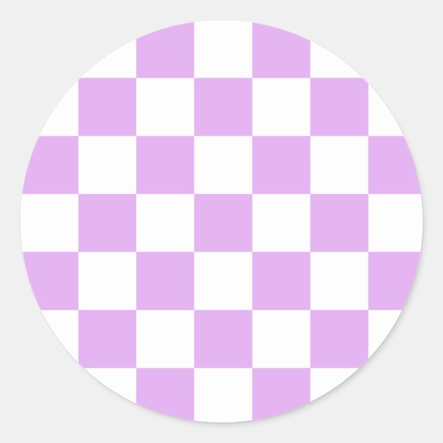 Classic light lavender chequerboard  round sticker (Front)
