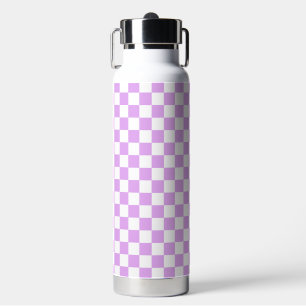 Classic light lavender chequerboard water bottle