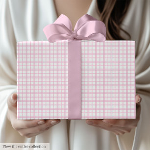 Classic Light Pink Tartan 70th Birthday Wrapping Wrapping Paper