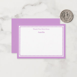 Classic Light Purple Border & Dots Monogrammed Card