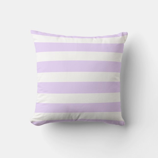 Classic light purple white strips cushion (Front)
