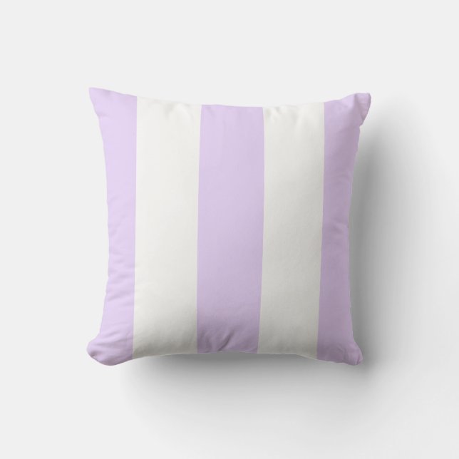 Classic light purple white vertical strips cushion (Front)