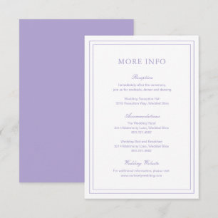 Classic Lilac Elegant Wedding Enclosure Card