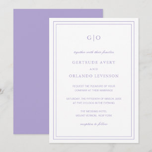Classic Lilac Elegant Wedding Invitation