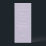 Classic Lilac Elegant Wedding Menu<br><div class="desc">Classic wedding menus featuring a simple and timeless design with elegant script and traditional serif fonts.</div>