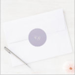 Classic Lilac Elegant Wedding Round Sticker<br><div class="desc">Classic wedding stickers featuring a simple and timeless design with your monogram in an elegant script.</div>