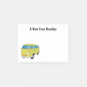 Classic lime green van cartoon post-it notes