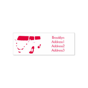 Classic lime green van cartoon self-inking stamp