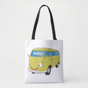 Classic lime green van cartoon tote bag