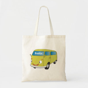 Classic lime green van cartoon tote bag