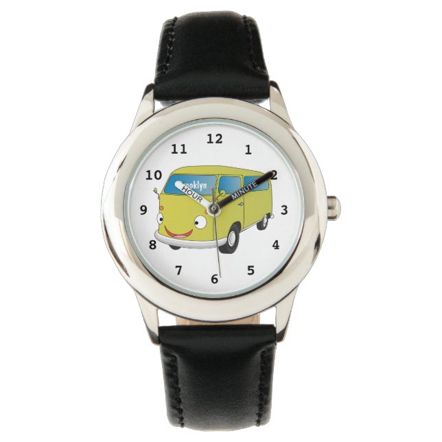 Classic lime green van cartoon watch (Front)