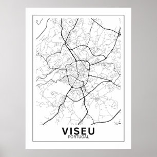 Classic Line Viseu City Map Poster