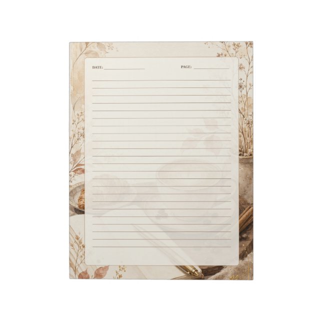 Classic Lined Journal Page Notepad (Rotated)