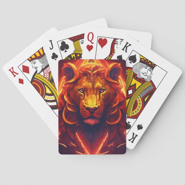 Classic Lion Flame Playing Cards (Back)