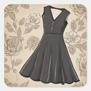 Classic Little Black Dress (LBD) Square Sticker