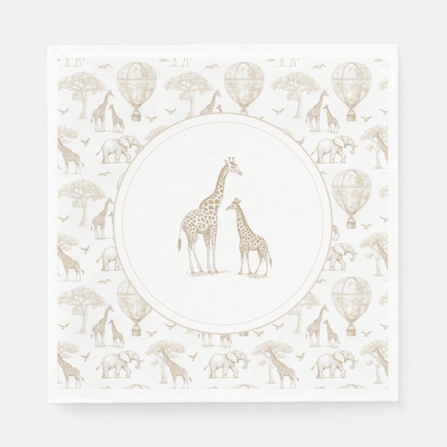 Classic Little Wild One Baby Shower Toile Napkin (Front)