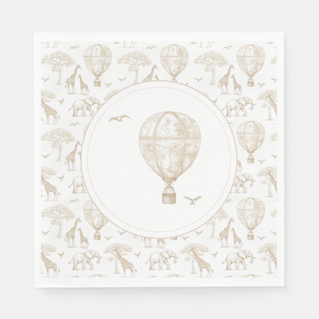 Classic Little Wild One Baby Shower Toile Napkin (Front)