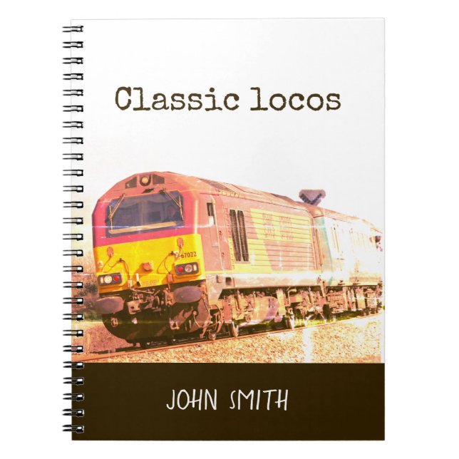 Classic Locos, class 67 diesel, personalized Notebook (Front)