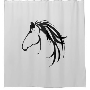 Classic Logo Modern Horse Farm Animal art Shower Curtain