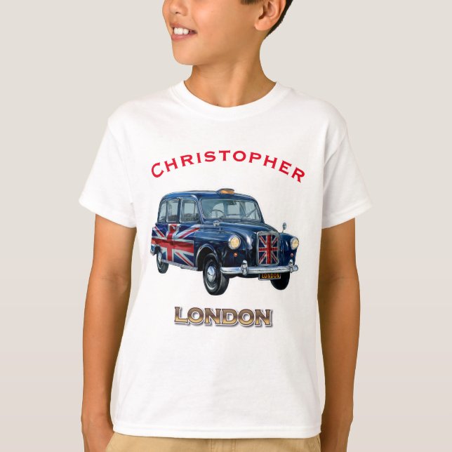 Classic London Black Taxicab T-Shirt (Front)