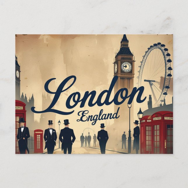 Classic London in Retro Postcard (Front)