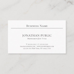Classic Look Creative Minimalist Plain Trendy Cool Business Card