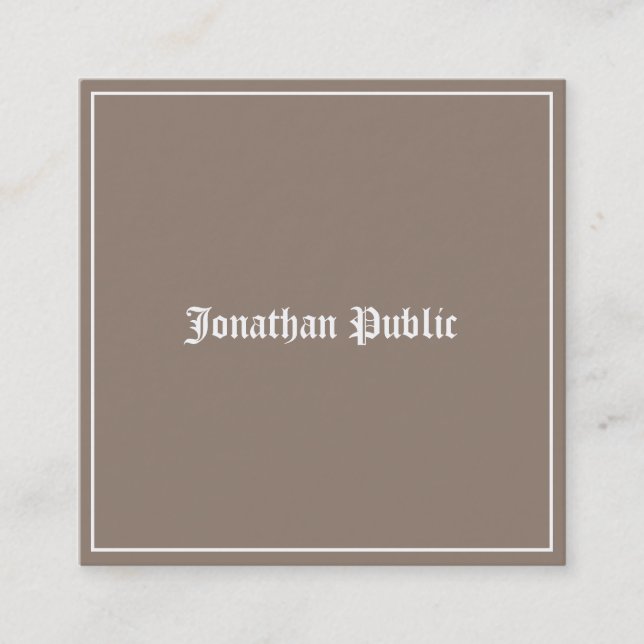 Classic Look Elegant Design Professional Nostalgic Square Business Card (Front)
