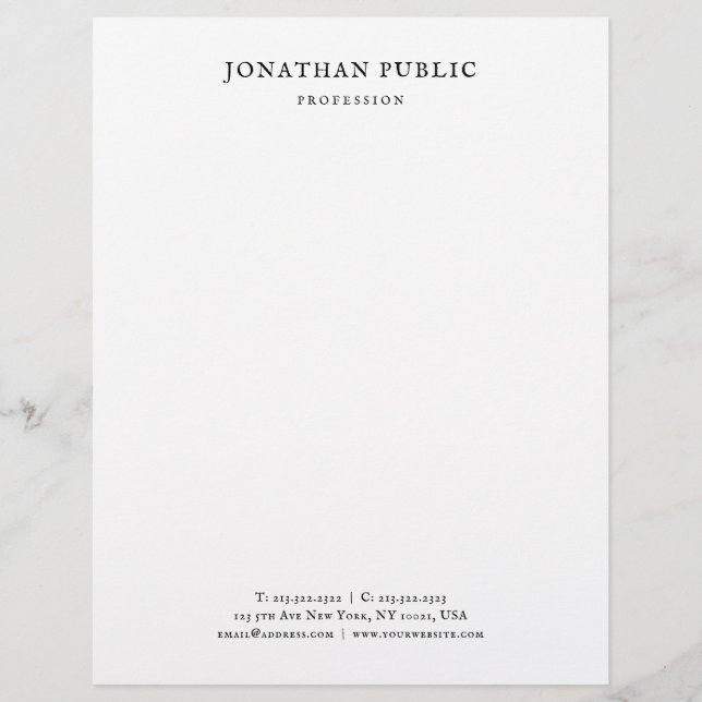 Classic Look Elegant Minimalist Design Template Custom Letterhead (Front)